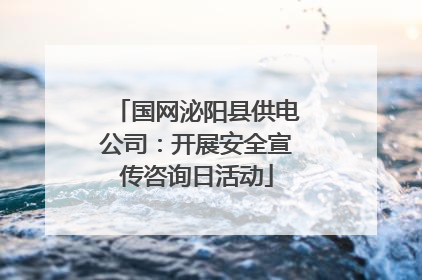 国网泌阳县供电公司：开展安全宣传咨询日活动