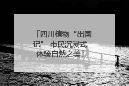 四川植物“出国记” 市民沉浸式体验自然之美