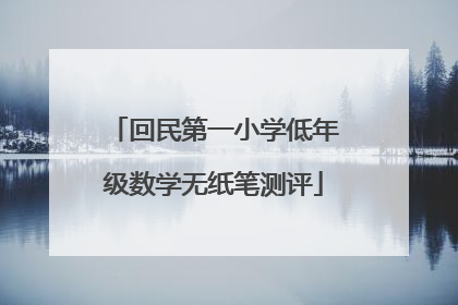 回民第一小学低年级数学无纸笔测评