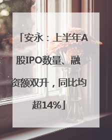 安永：上半年A股IPO数量、融资额双升，同比均超14%