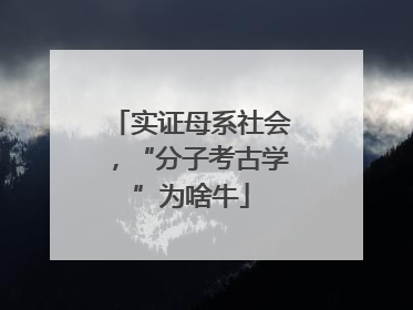 实证母系社会，“分子考古学”为啥牛