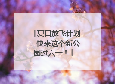 夏日放飞计划｜快来这个新公园过六一！