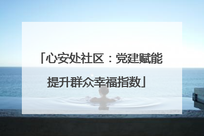 心安处社区：党建赋能 提升群众幸福指数