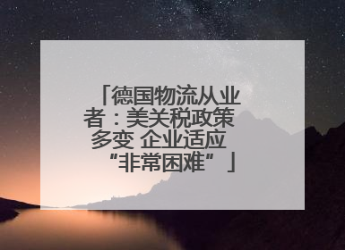 德国物流从业者：美关税政策多变 企业适应“非常困难”