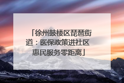 徐州鼓楼区琵琶街道：医保政策进社区 惠民服务零距离