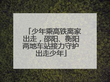 少年乘高铁离家出走，邵阳、衡阳两地车站接力守护出走少年