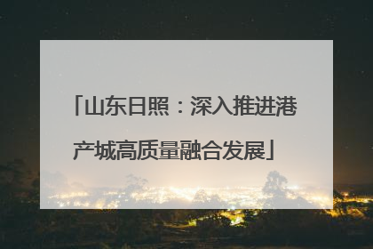 山东日照：深入推进港产城高质量融合发展