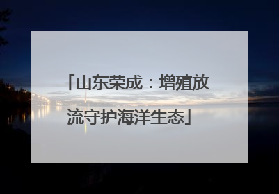 山东荣成：增殖放流守护海洋生态