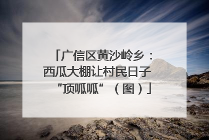 广信区黄沙岭乡：西瓜大棚让村民日子“顶呱呱”（图）