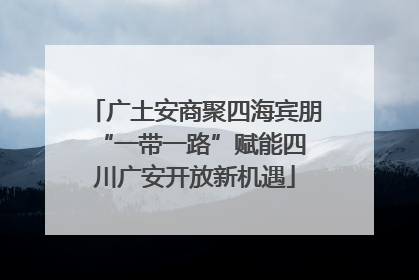 广土安商聚四海宾朋 “一带一路”赋能四川广安开放新机遇