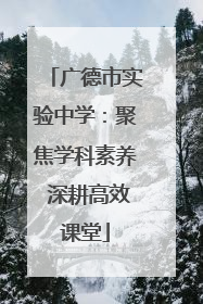 广德市实验中学：聚焦学科素养 深耕高效课堂
