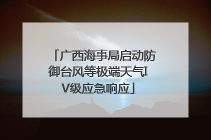 广西海事局启动防御台风等极端天气IV级应急响应