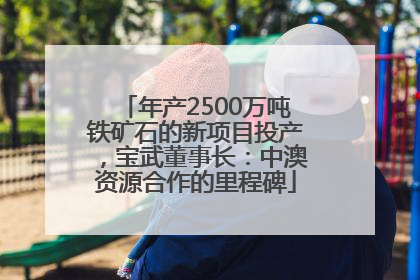 年产2500万吨铁矿石的新项目投产，宝武董事长：中澳资源合作的里程碑