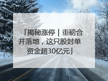 揭秘涨停｜重磅合并落地，这只股封单资金超30亿元