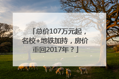 总价107万元起，名校+地铁加持，房价重回2017年？