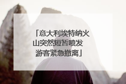 意大利埃特纳火山突然短暂喷发 游客紧急撤离