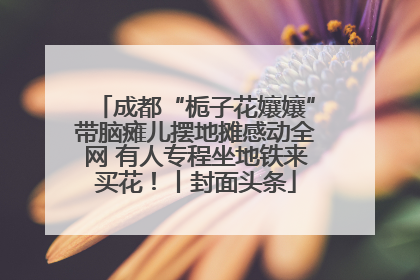 成都“栀子花孃孃”带脑瘫儿摆地摊感动全网 有人专程坐地铁来买花！丨封面头条