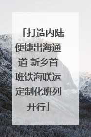 打造内陆便捷出海通道 新乡首班铁海联运定制化班列开行