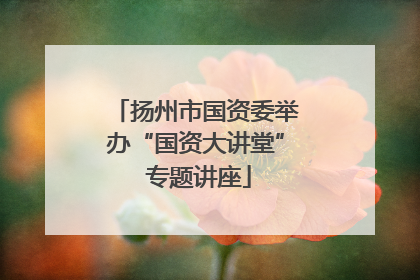 扬州市国资委举办“国资大讲堂” 专题讲座
