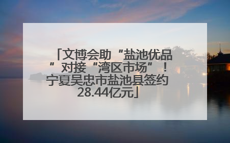 文博会助“盐池优品”对接“湾区市场”！宁夏吴忠市盐池县签约28.44亿元
