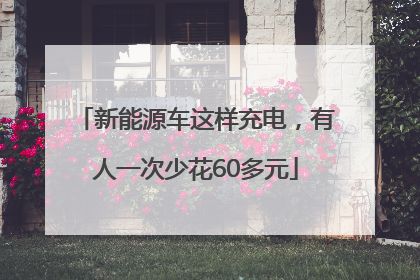 新能源车这样充电，有人一次少花60多元