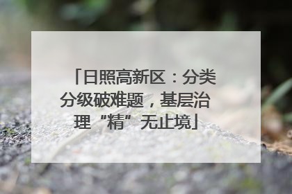 日照高新区：分类分级破难题，基层治理“精”无止境