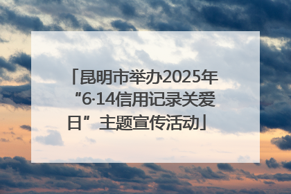 昆明市举办2025年“6·14信用记录关爱日”主题宣传活动