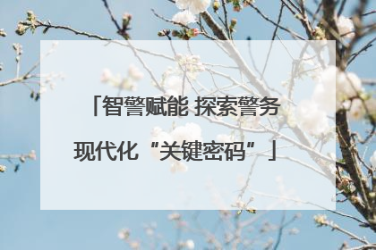 智警赋能 探索警务现代化“关键密码”