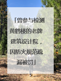 曾参与检测黄鹤楼的老牌建筑设计院，因防火规范疏漏被罚