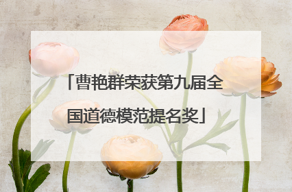 曹艳群荣获第九届全国道德模范提名奖