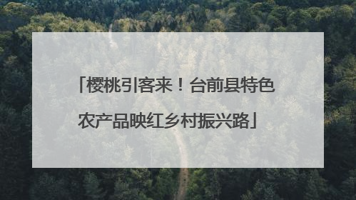 樱桃引客来！台前县特色农产品映红乡村振兴路