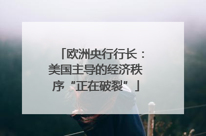欧洲央行行长：美国主导的经济秩序“正在破裂”