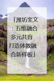 潍坊奎文：五维融合多元共育 打造体教融合新样板