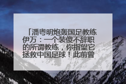 潘粤明炮轰国足教练伊万：一个装傻不辞职的所谓教练，你指望它拯救中国足球！此前曾多次发文评价国足