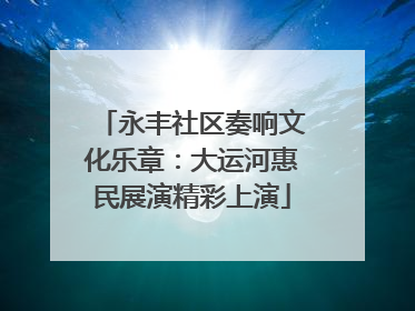 永丰社区奏响文化乐章：大运河惠民展演精彩上演