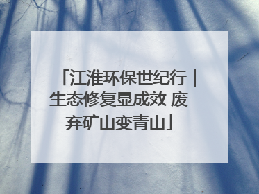 江淮环保世纪行｜生态修复显成效 废弃矿山变青山