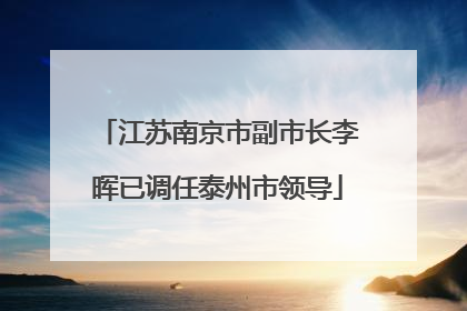江苏南京市副市长李晖已调任泰州市领导