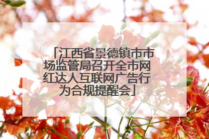 江西省景德镇市市场监管局召开全市网红达人互联网广告行为合规提醒会