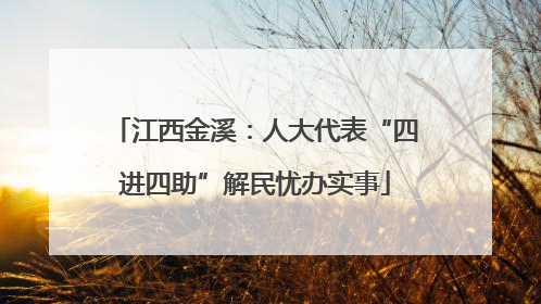 江西金溪：人大代表“四进四助”解民忧办实事