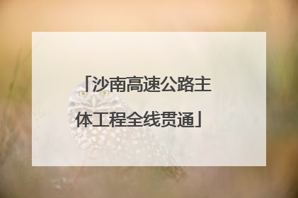 沙南高速公路主体工程全线贯通