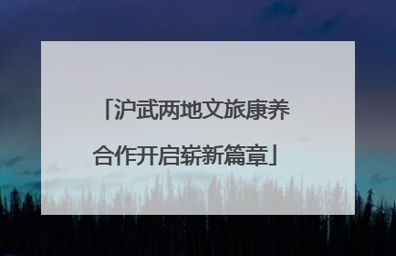沪武两地文旅康养合作开启崭新篇章