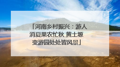 河南乡村振兴：游人消夏果农忙秋 黄土塬变游园处处皆风景