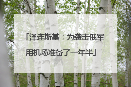 泽连斯基：为袭击俄军用机场准备了一年半