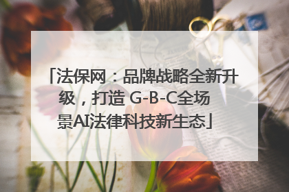 法保网：品牌战略全新升级，打造 G-B-C全场景AI法律科技新生态