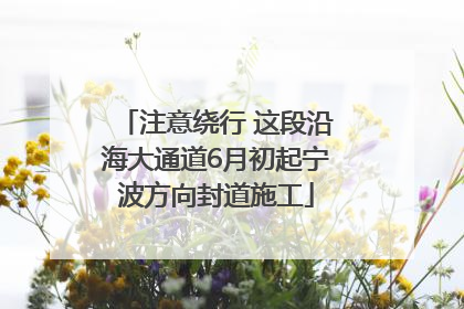 注意绕行 这段沿海大通道6月初起宁波方向封道施工