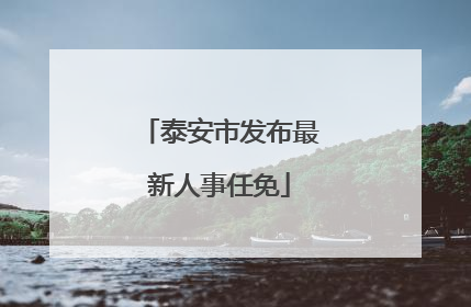 泰安市发布最新人事任免