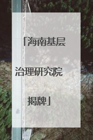 海南基层治理研究院揭牌