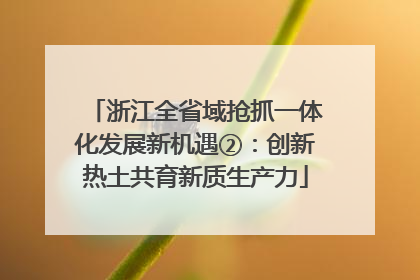 浙江全省域抢抓一体化发展新机遇②：创新热土共育新质生产力