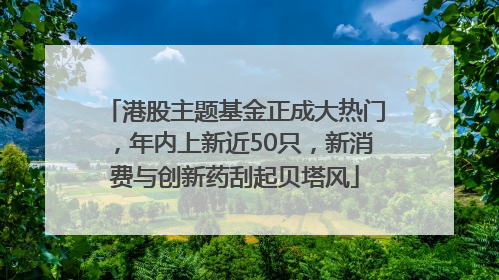 港股主题基金正成大热门，年内上新近50只，新消费与创新药刮起贝塔风
