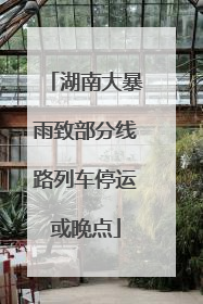 湖南大暴雨致部分线路列车停运或晚点